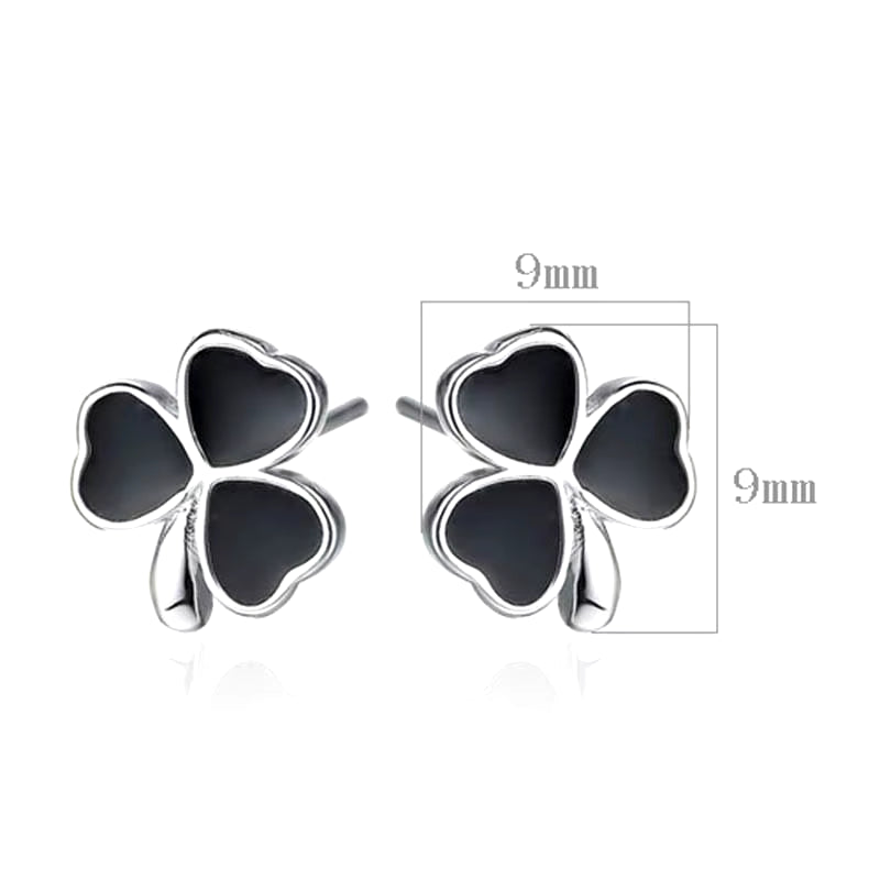 Stud Earrings Exquisite Four-Leaf Clover Zircon Stud Earrings for Women Silver Color Earring Earings Jewelry Earing Brincos Gift