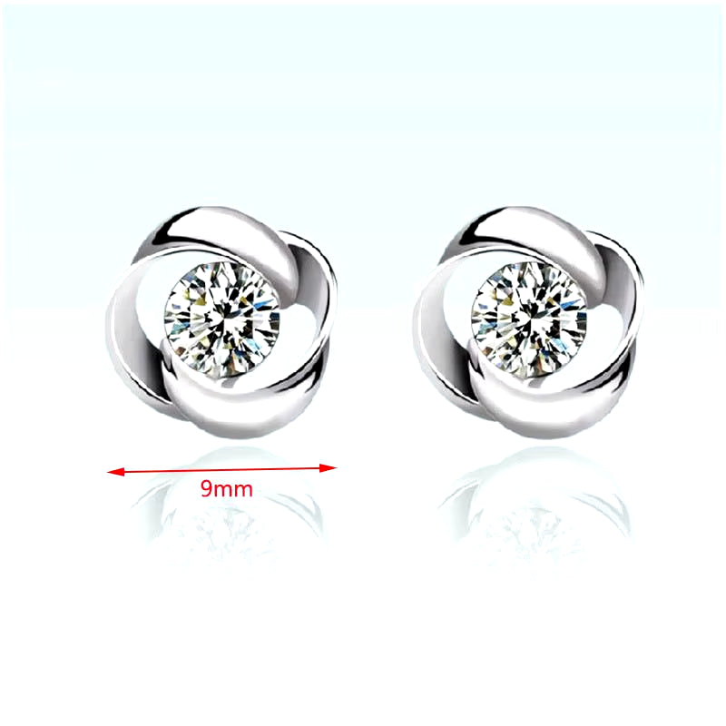 Stud Earrings Exquisite Four-Leaf Clover Zircon Stud Earrings for Women Silver Color Earring Earings Jewelry Earing Brincos Gift