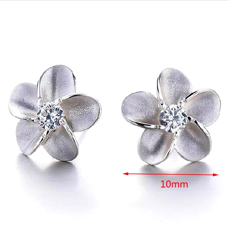 Stud Earrings Exquisite Four-Leaf Clover Zircon Stud Earrings for Women Silver Color Earring Earings Jewelry Earing Brincos Gift