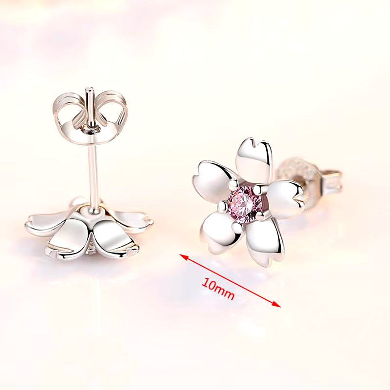 Stud Earrings Exquisite Four-Leaf Clover Zircon Stud Earrings for Women Silver Color Earring Earings Jewelry Earing Brincos Gift