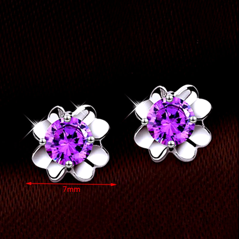 Stud Earrings Exquisite Four-Leaf Clover Zircon Stud Earrings for Women Silver Color Earring Earings Jewelry Earing Brincos Gift