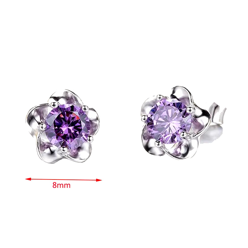 Stud Earrings Exquisite Four-Leaf Clover Zircon Stud Earrings for Women Silver Color Earring Earings Jewelry Earing Brincos Gift